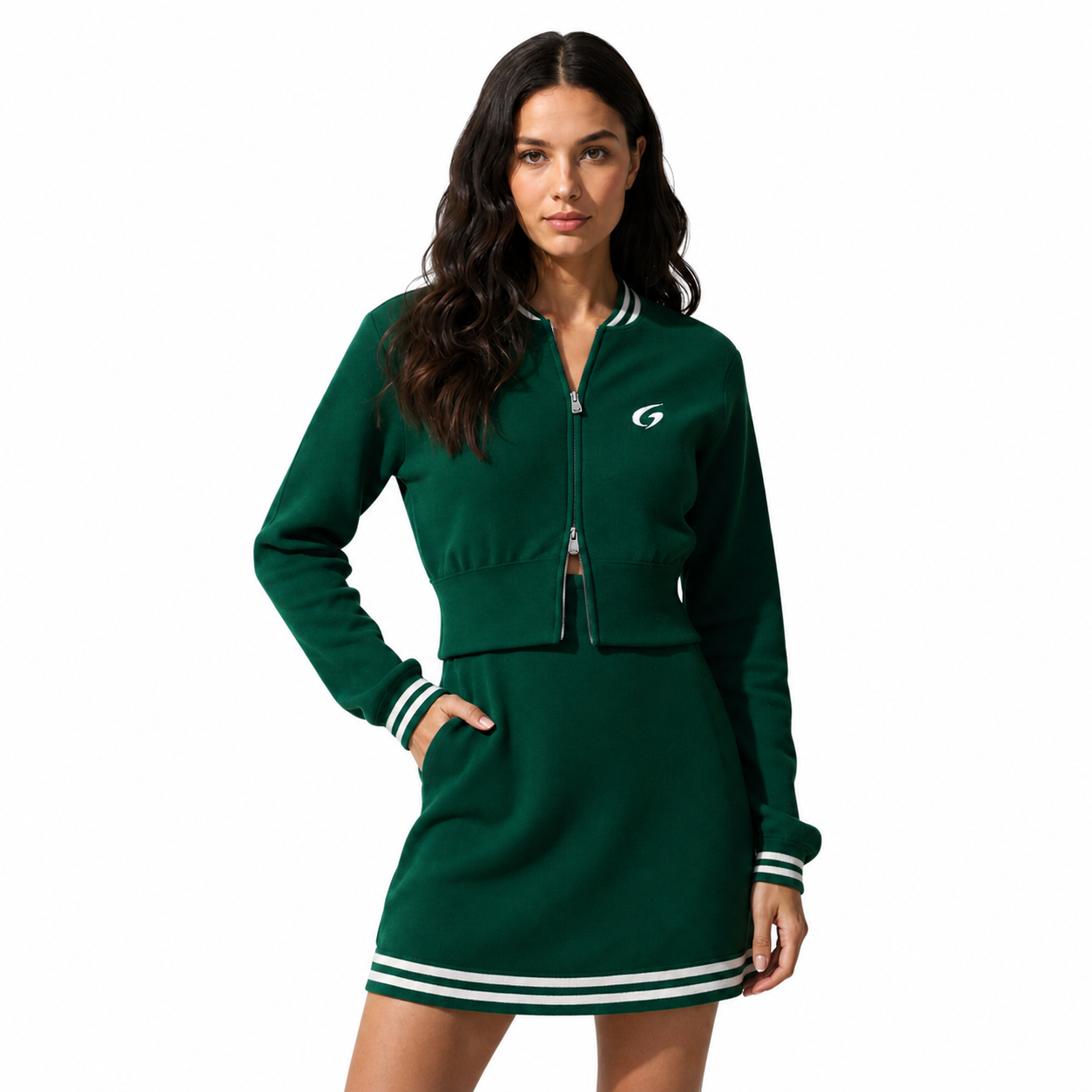 Green Court – Technical Jersey Set with Zip