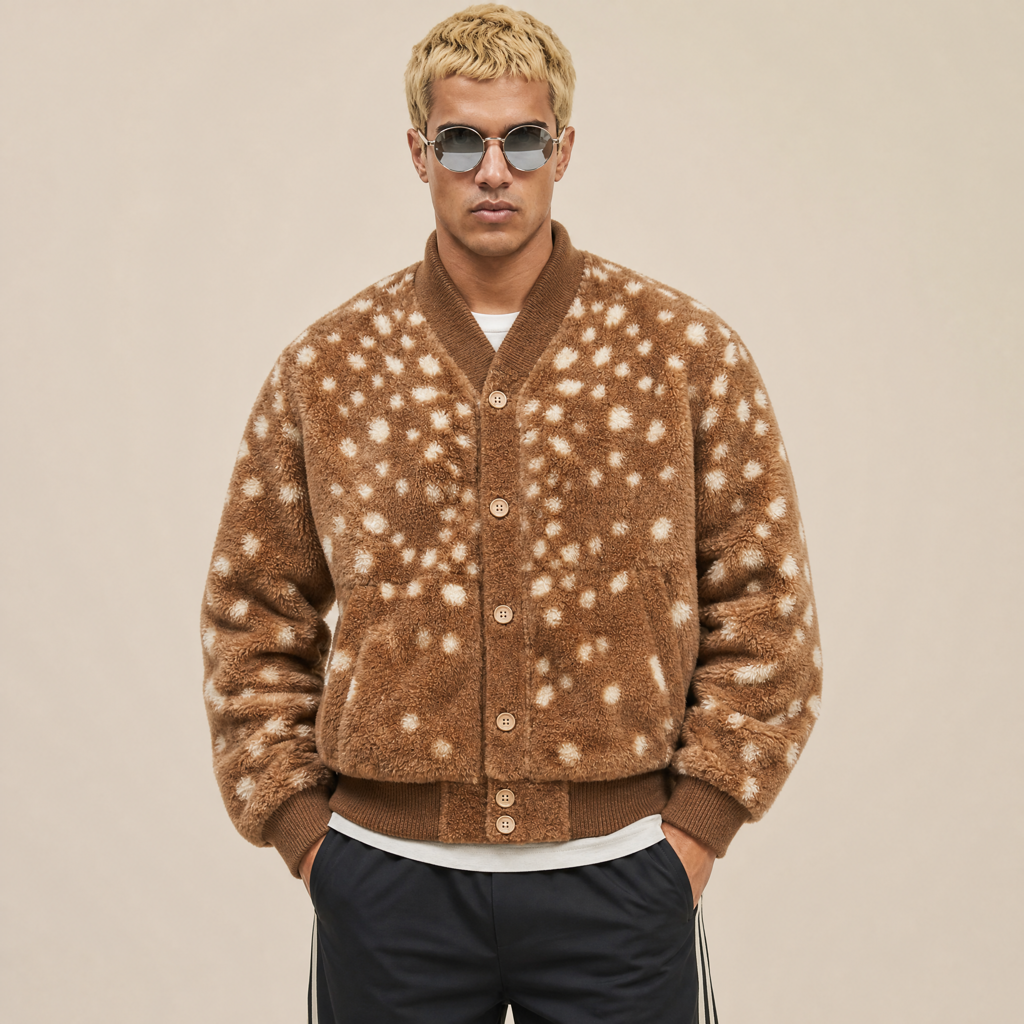 Cardigan Bomber in Lana Alpaca e Mohair
