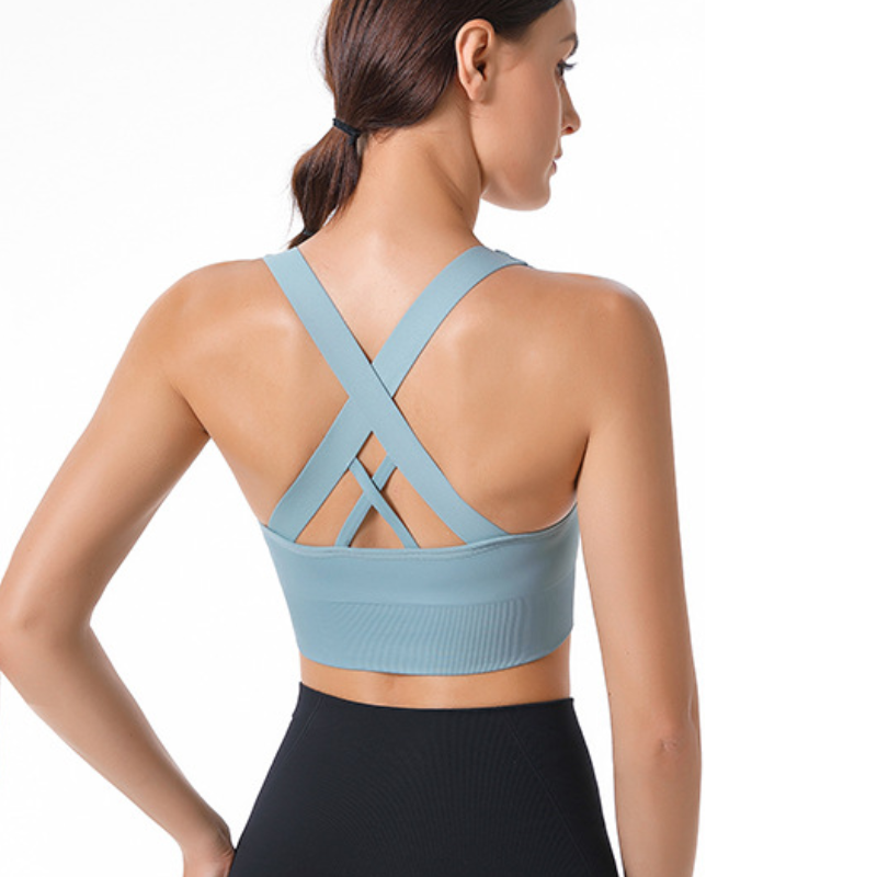 Cross Back Shockproof Sports Bra