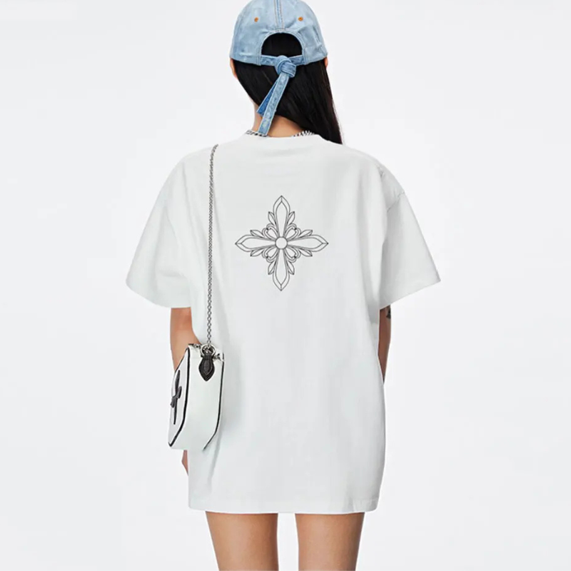 SMFK T-Shirt Donna Oversize in Cotone – Manica Corta