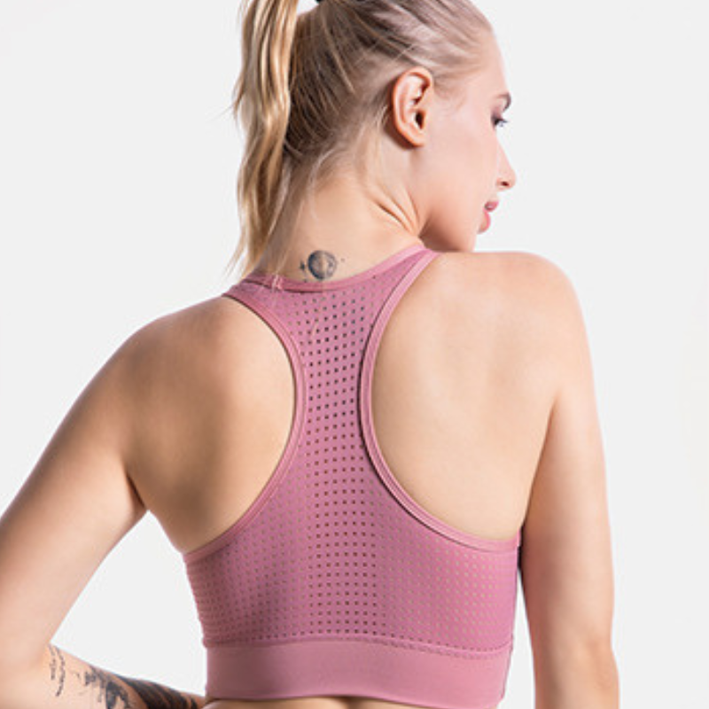 Sports Bra in Pizzo & Mesh Traforato