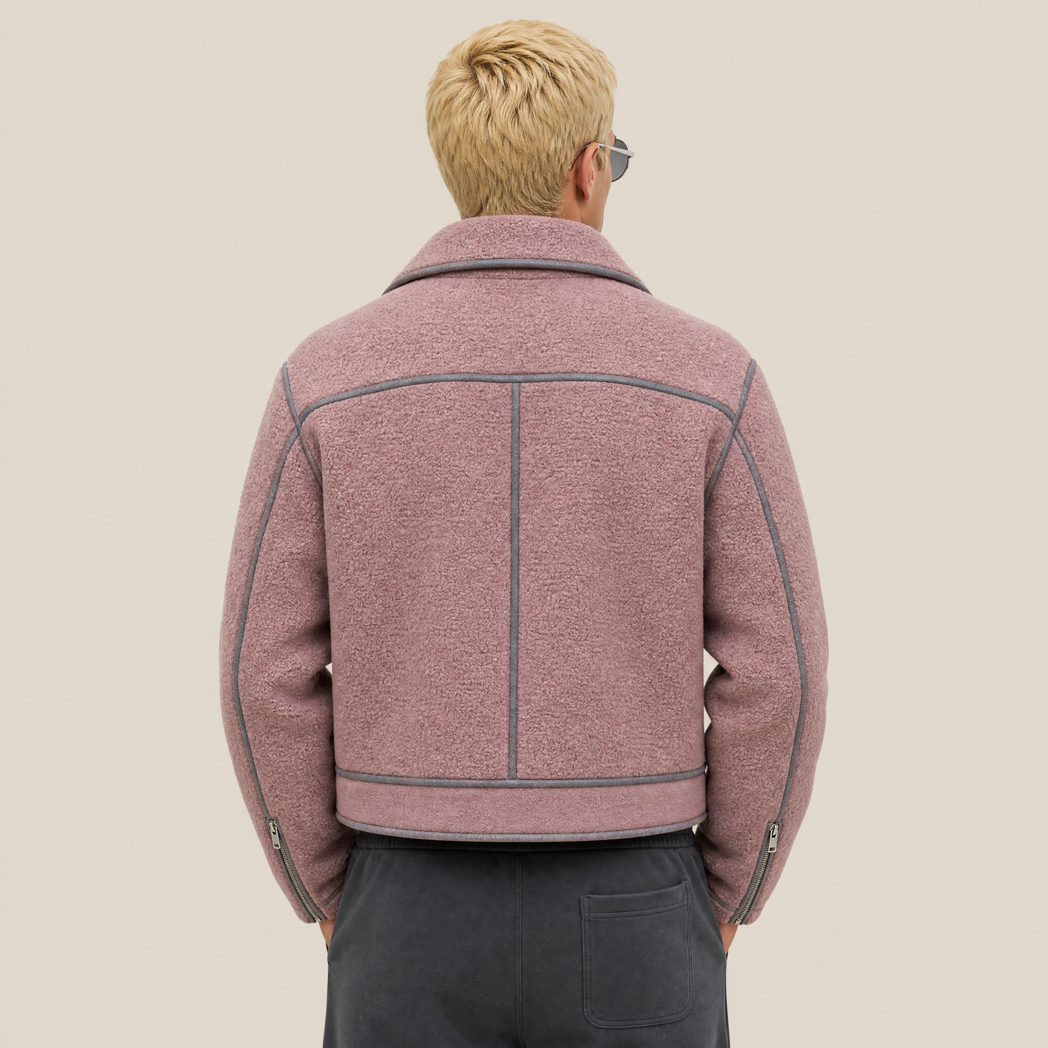 Giacca Biker in Lana Bouclé