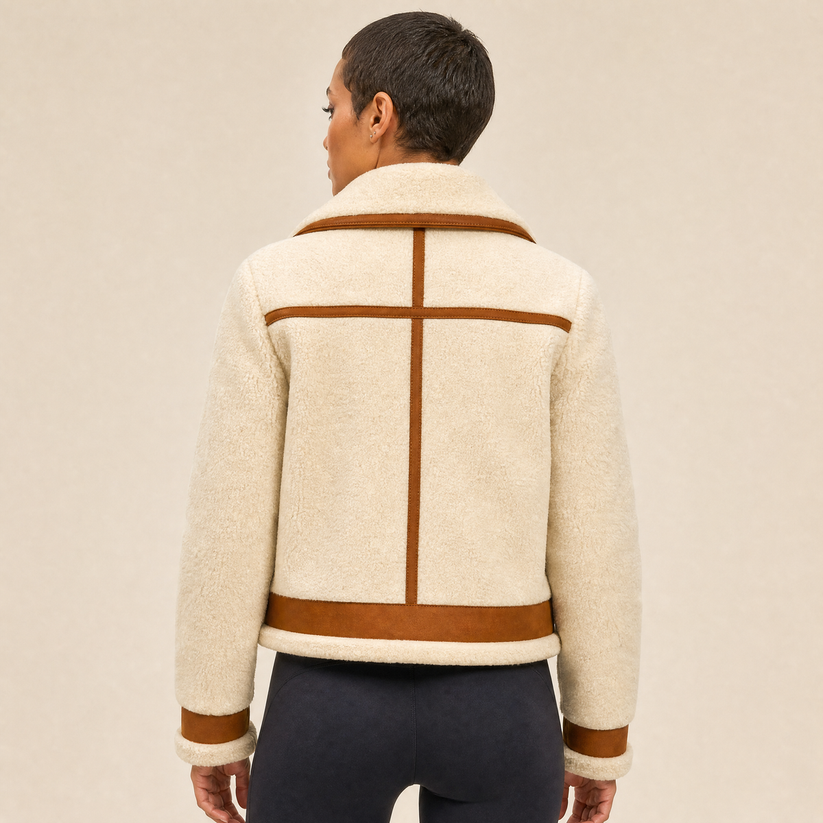 Giacca Aviatore in Lana Merino e Suede
