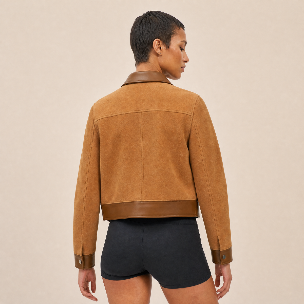 Giacca in Suede e Pelle Bovina