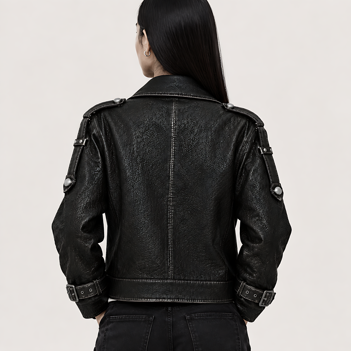 “Rebel Checkpoint” – Varsity leather with checker print and sporty construction