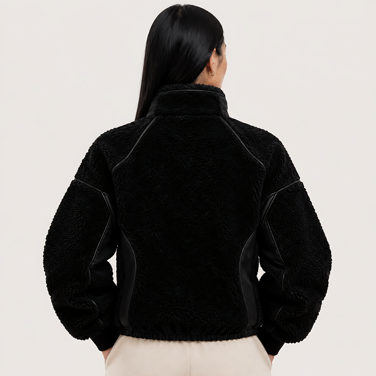 “Rebel Checkpoint” – Varsity leather with checker print and sporty construction