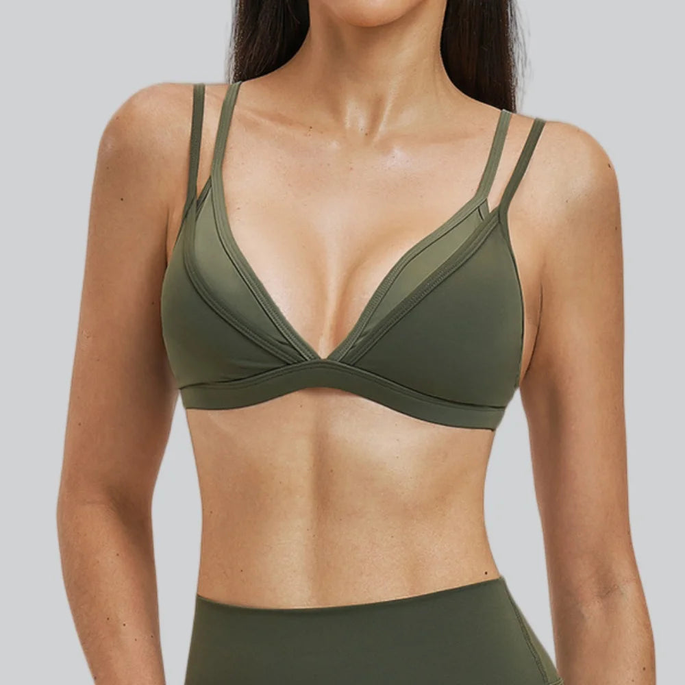 Reggiseno Sportivo Push-up Shockproof Color Blocking