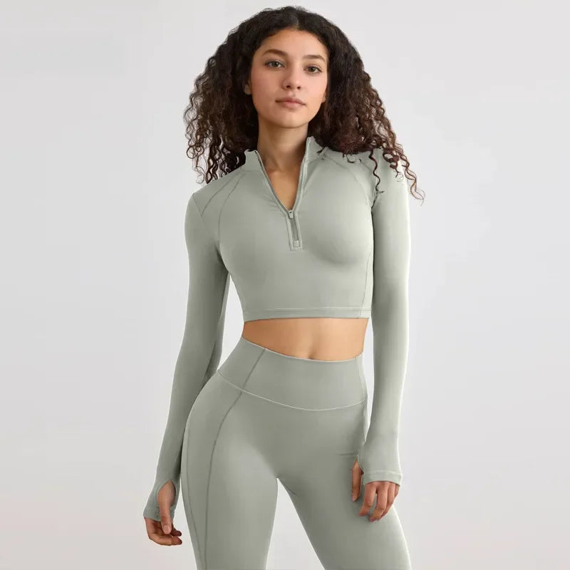 Flow Sculpt — Set Yoga Semi Zip Seamless