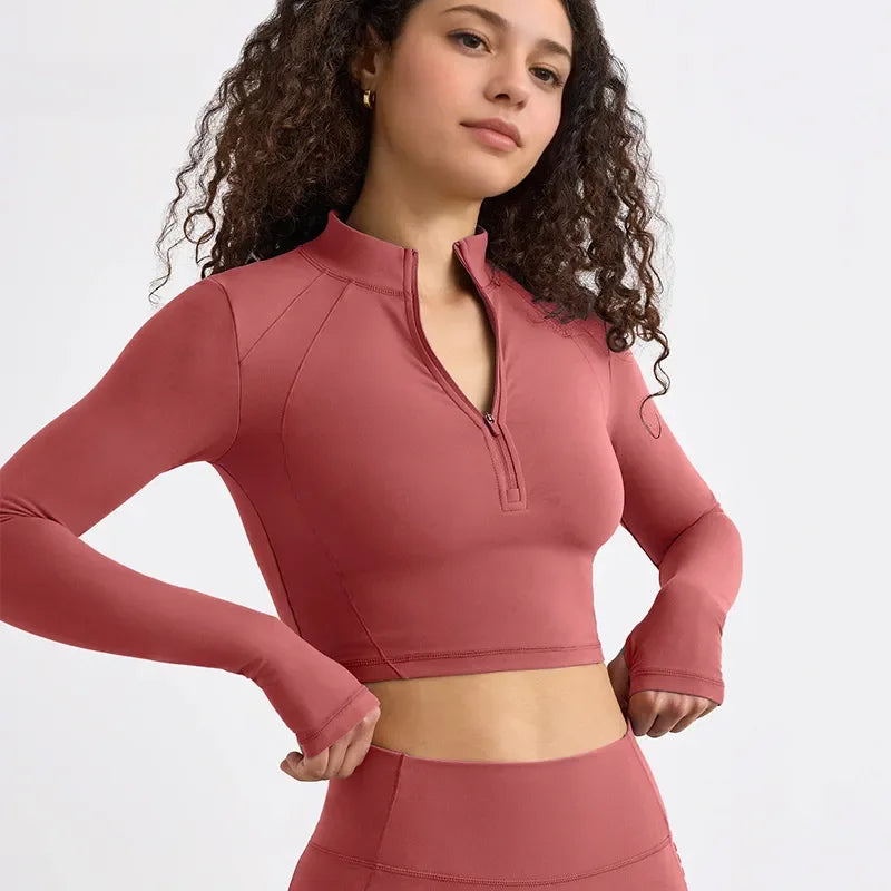 Flow Sculpt — Set Yoga Semi Zip Seamless
