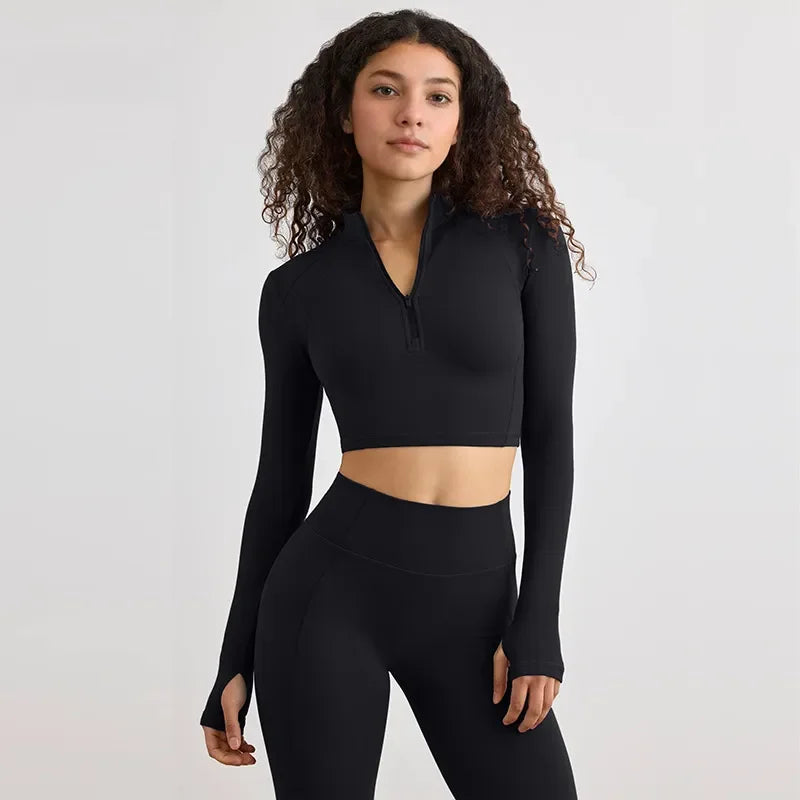 Flow Sculpt — Set Yoga Semi Zip Seamless