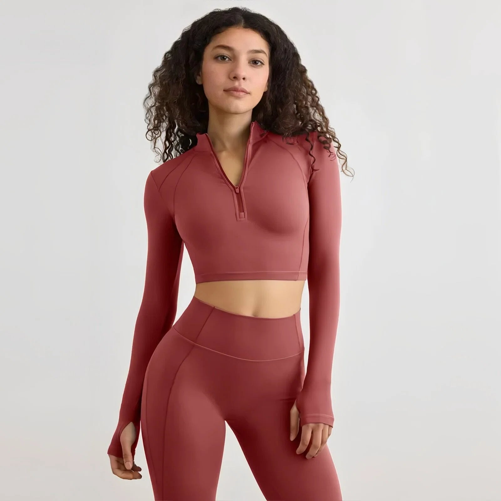 Flow Sculpt — Set Yoga Semi Zip Seamless
