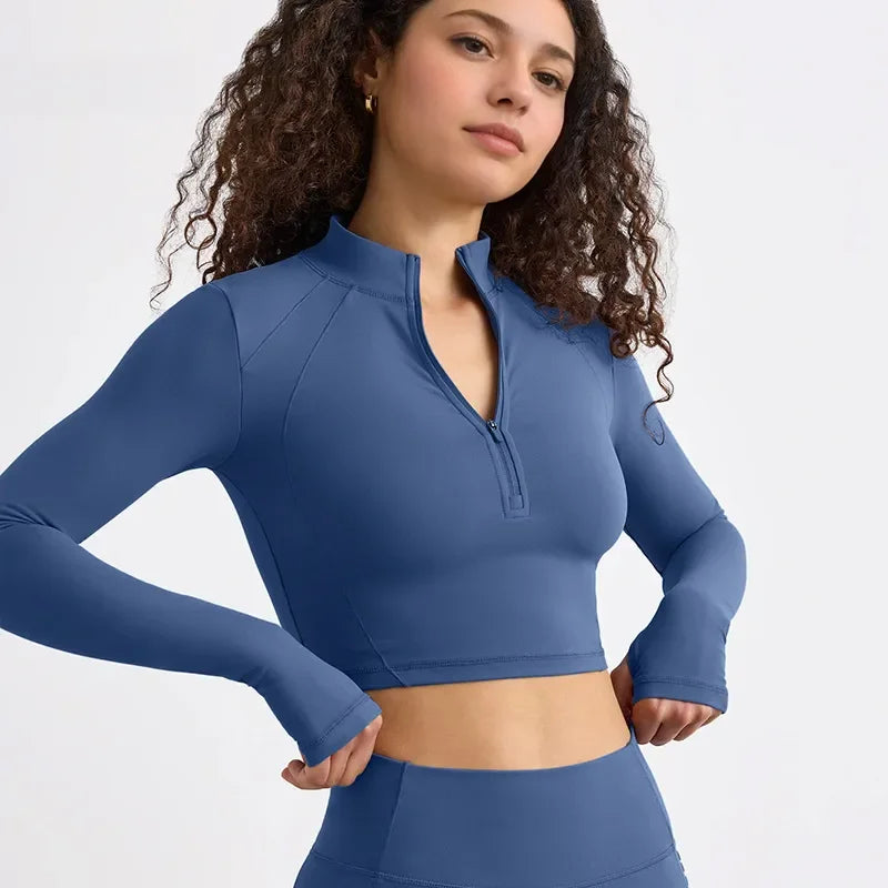 Flow Sculpt — Set Yoga Semi Zip Seamless