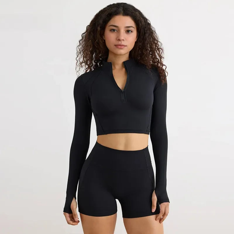 Flow Sculpt — Set Yoga Semi Zip Seamless