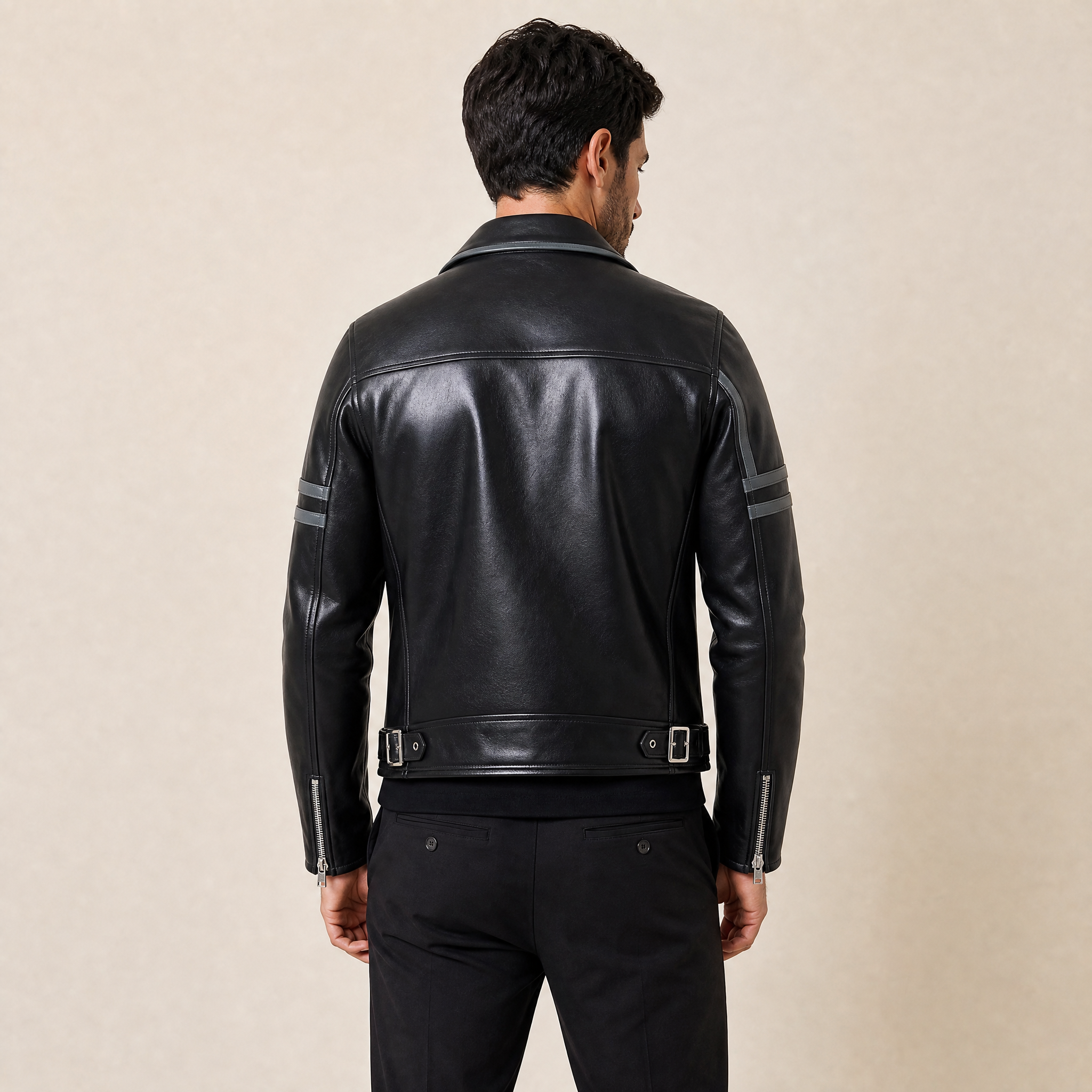 Solid Gloss Biker Jacket