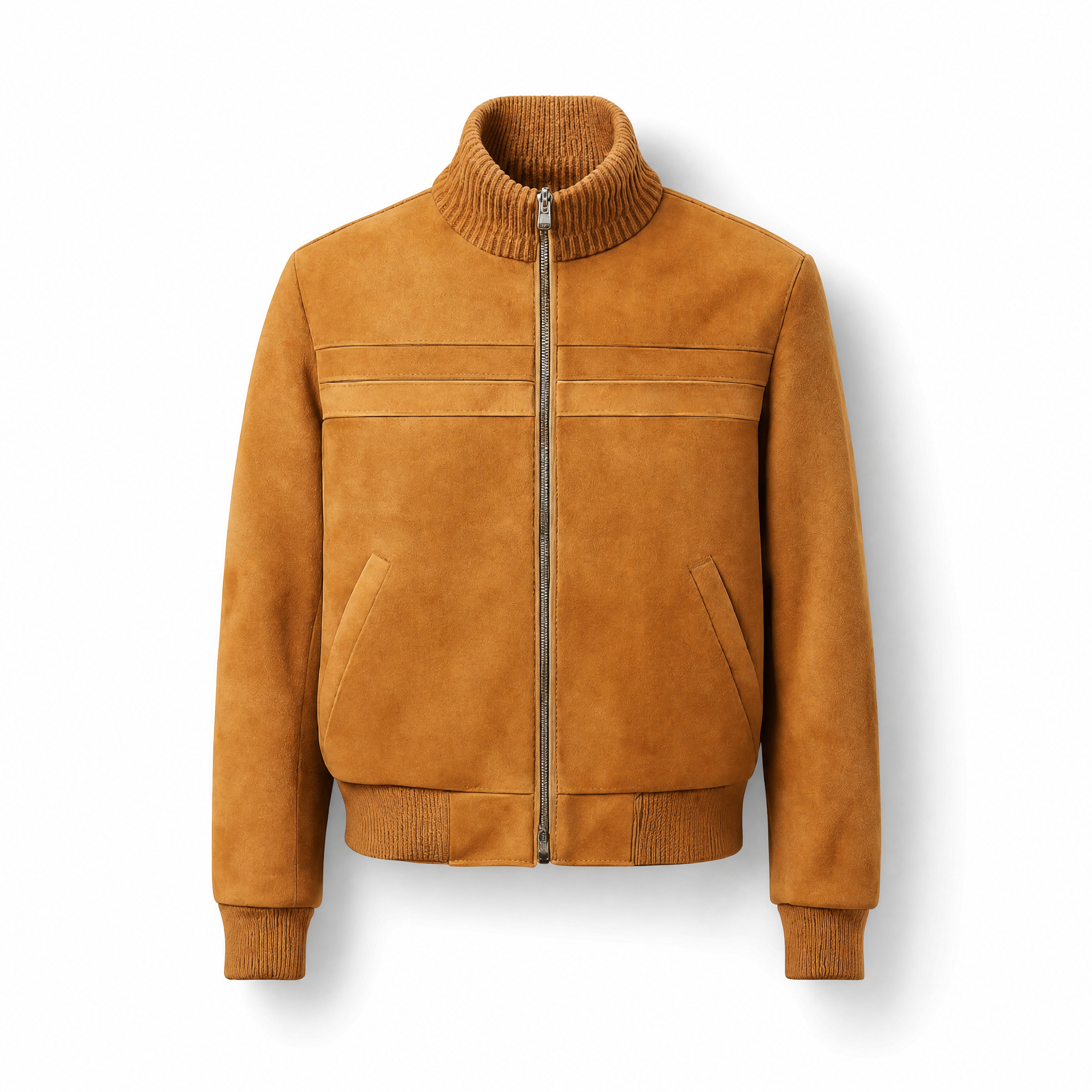 Giacca Bomber in Suede di Alta Qualità