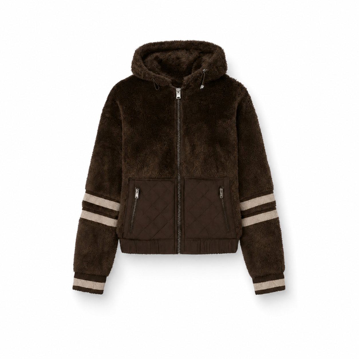 Warm Roots – Brown Faux Fur Sport Jacket