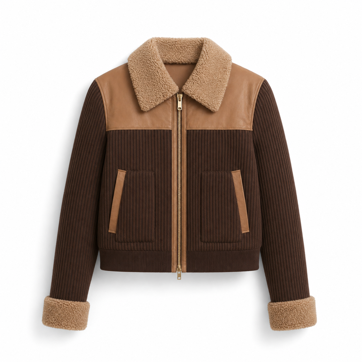 Shearling Ribbed Jacket