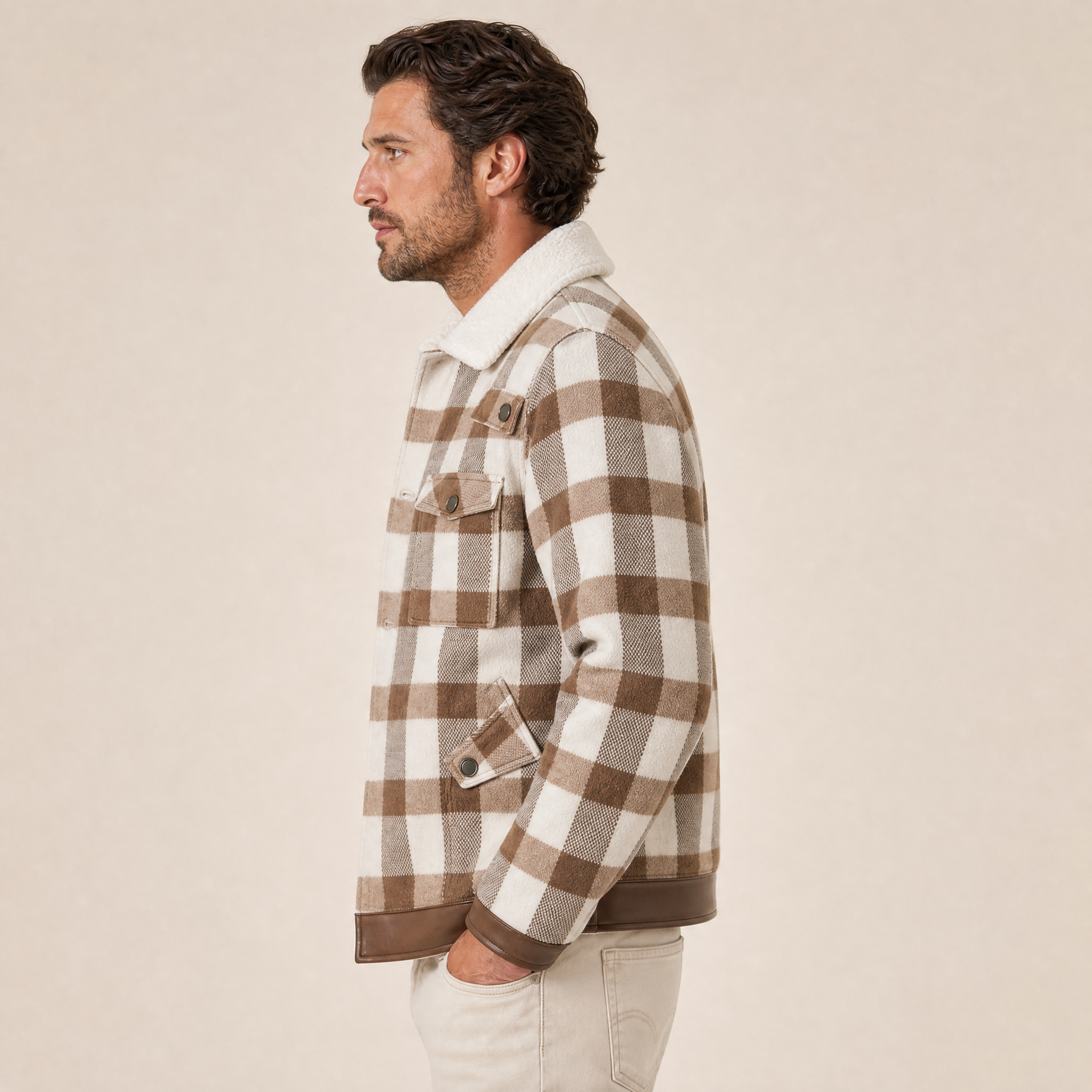 Giacca Check Shearling