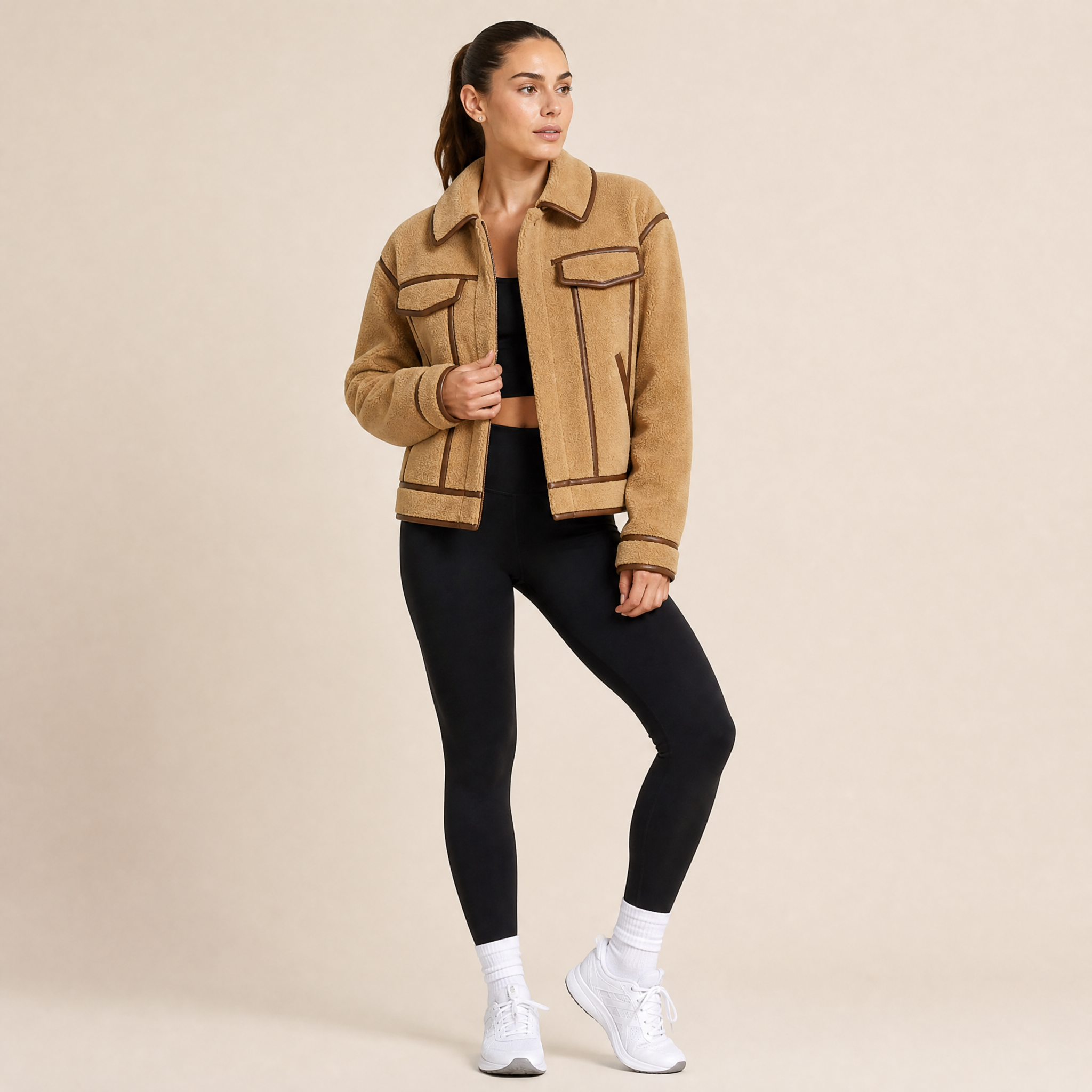 "Warm Edge" – Technical Shearling Jacket with a Sporty Fit