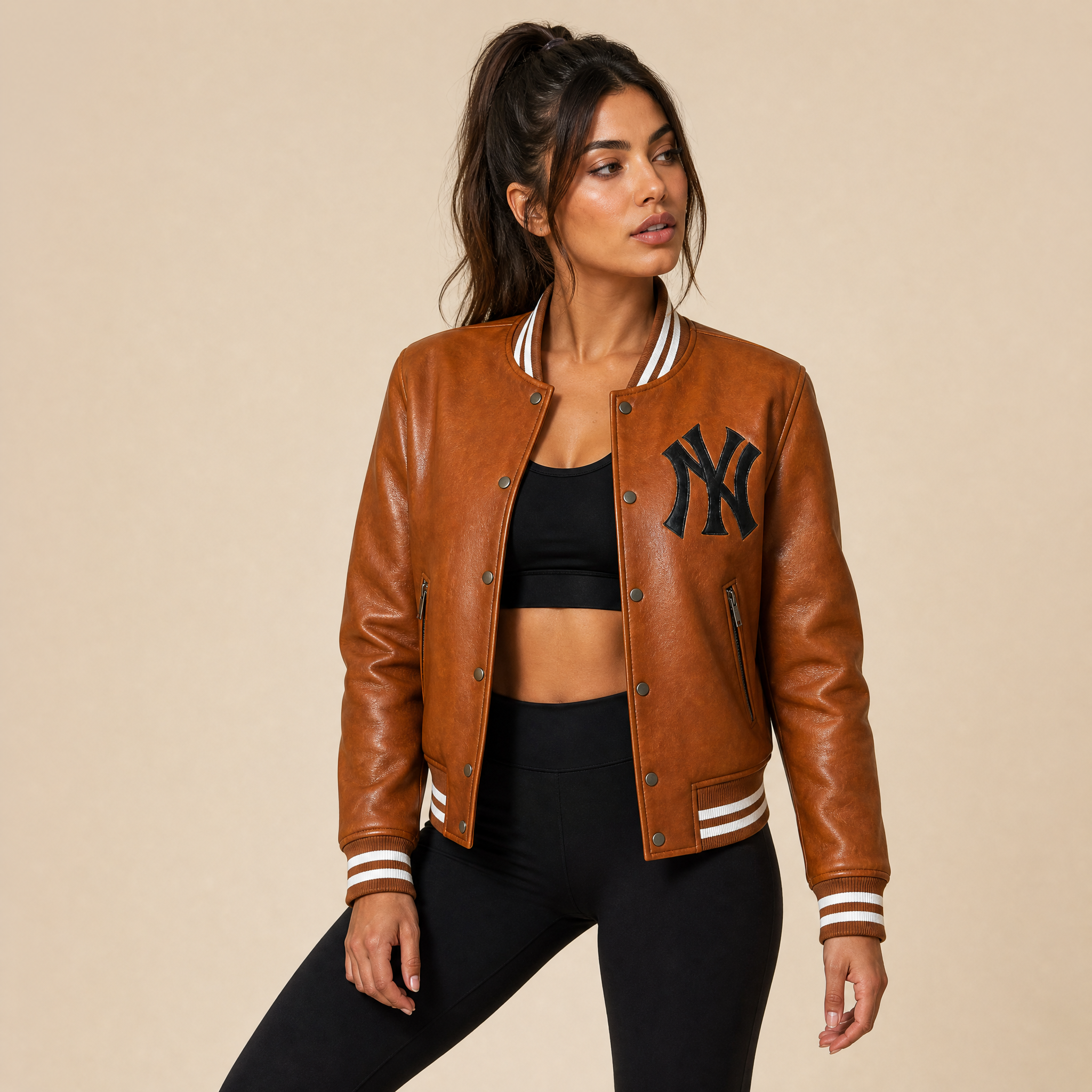 Bronx Signature – Full-Grain Leather Varsity with Custom Embroidery