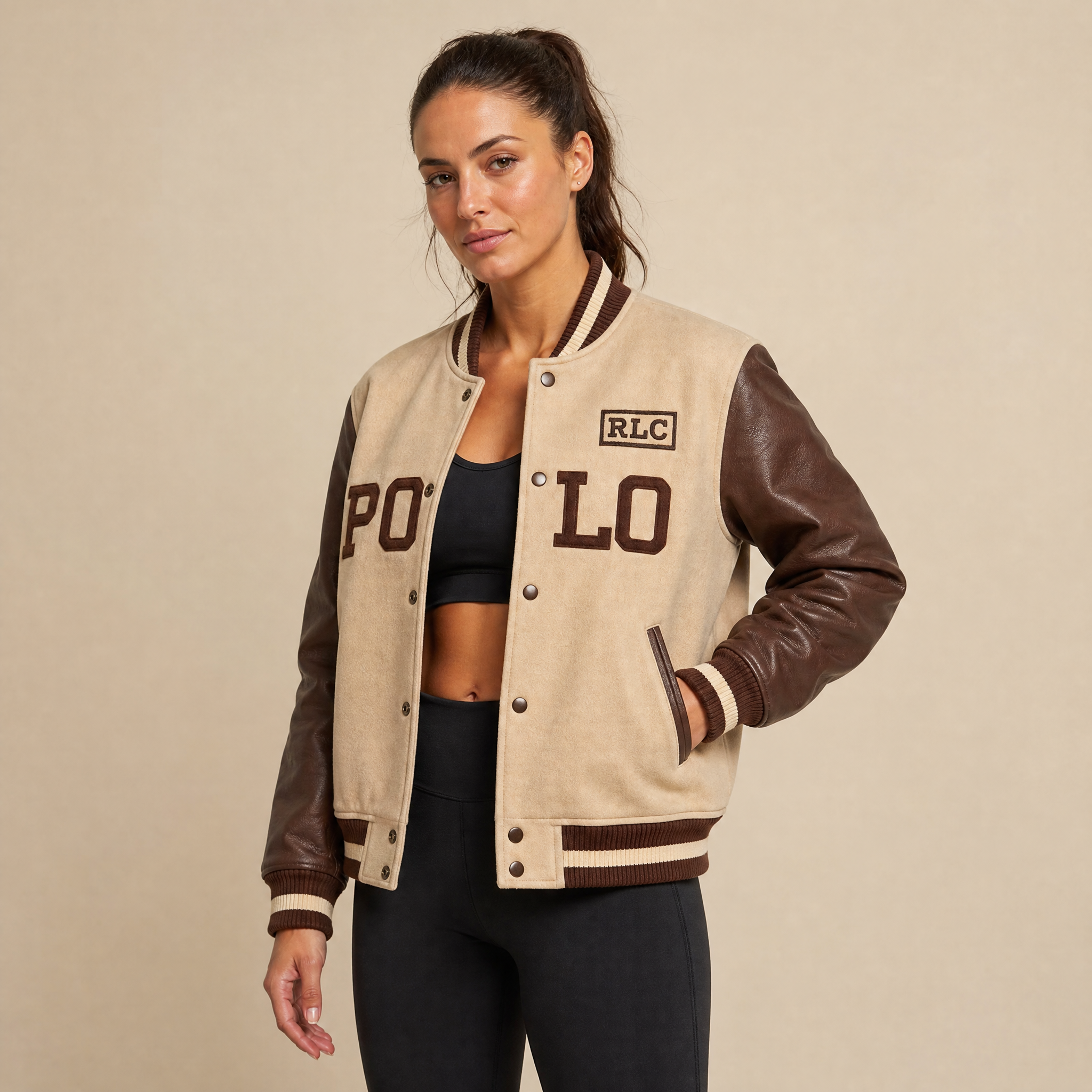 “Heritage Motion” – Varsity leather with sporty lettering