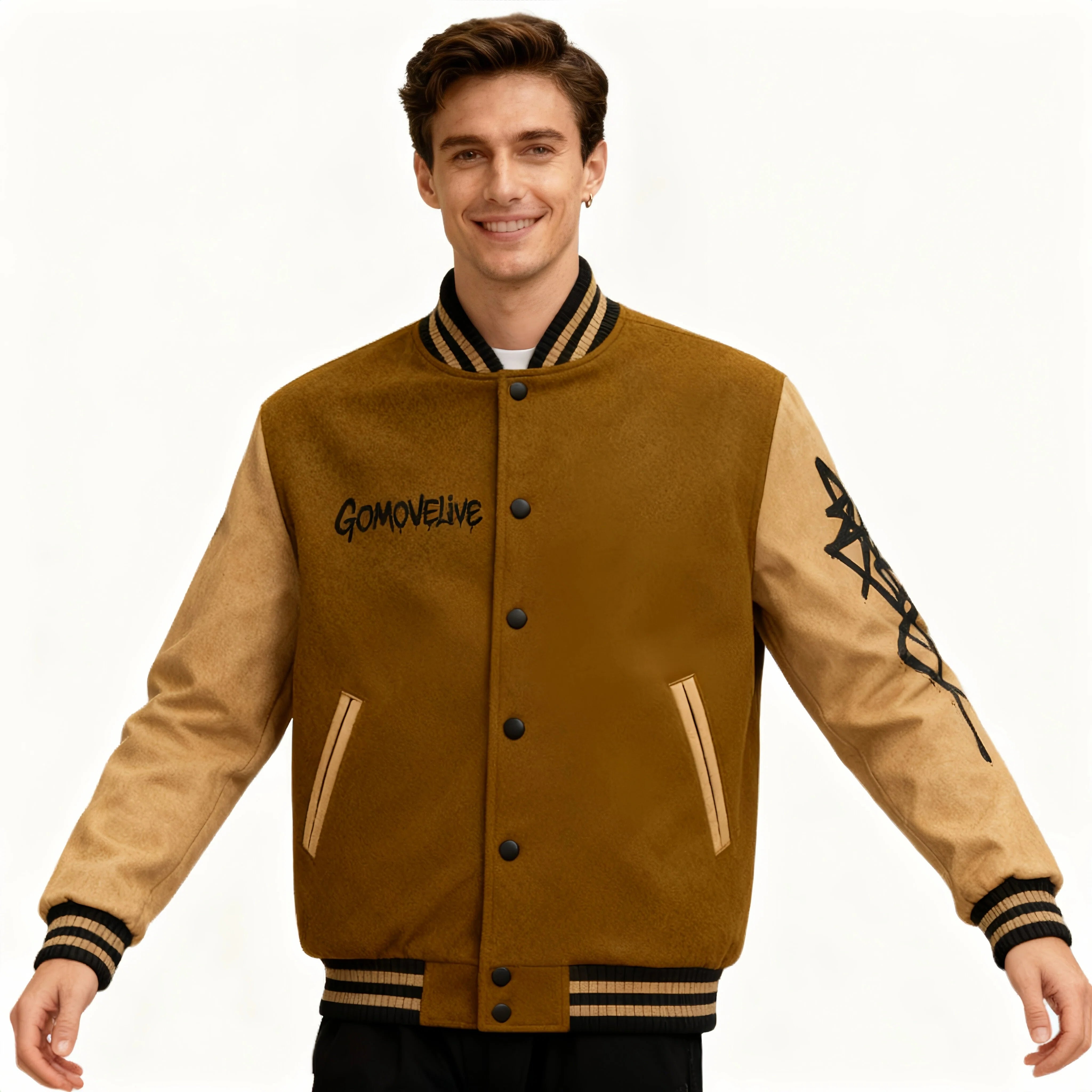 Giacca varsity “GOMOVE LIVE” — L’identità che si muove