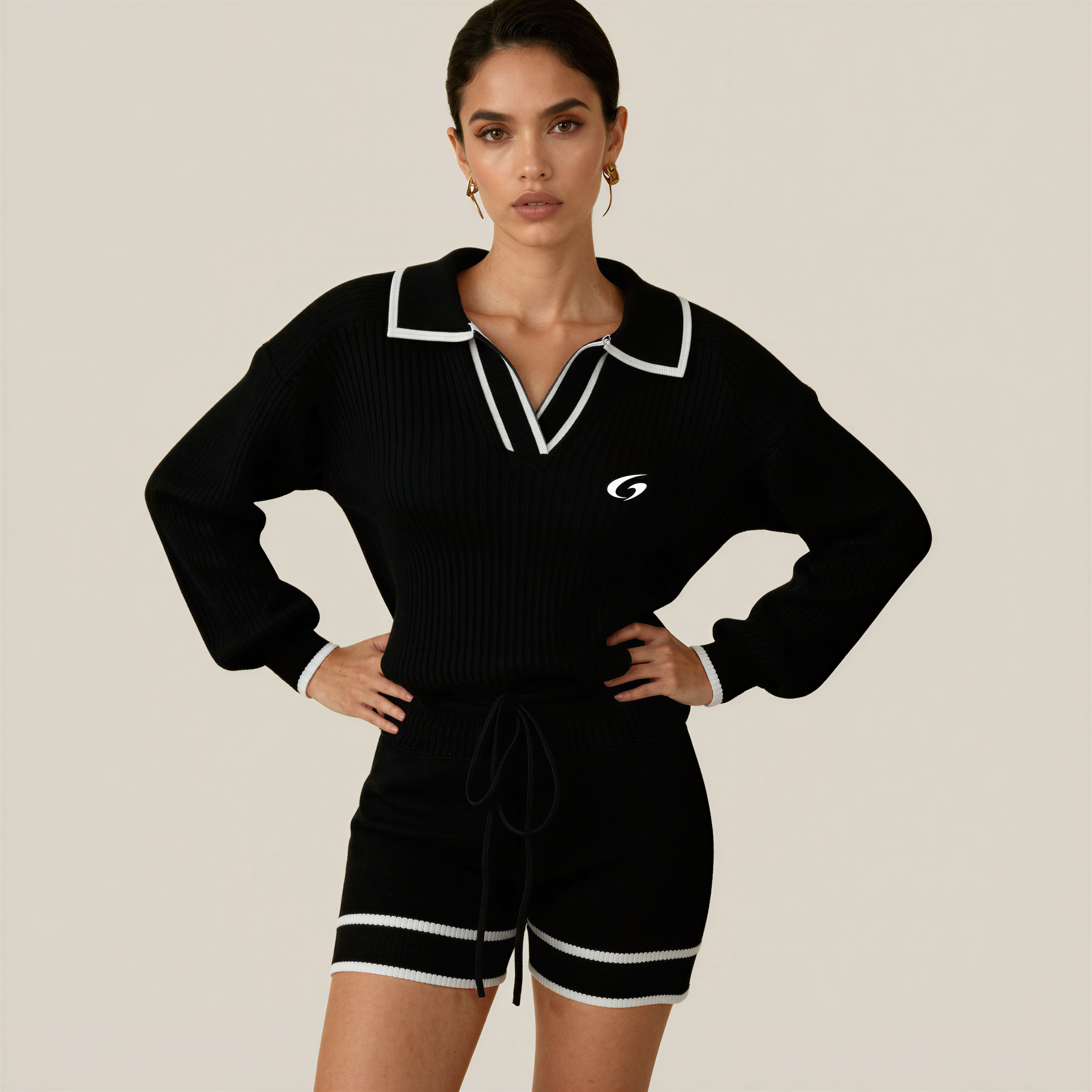 Linea Duale – Knit Set Sportivo in Contrasto Elegante