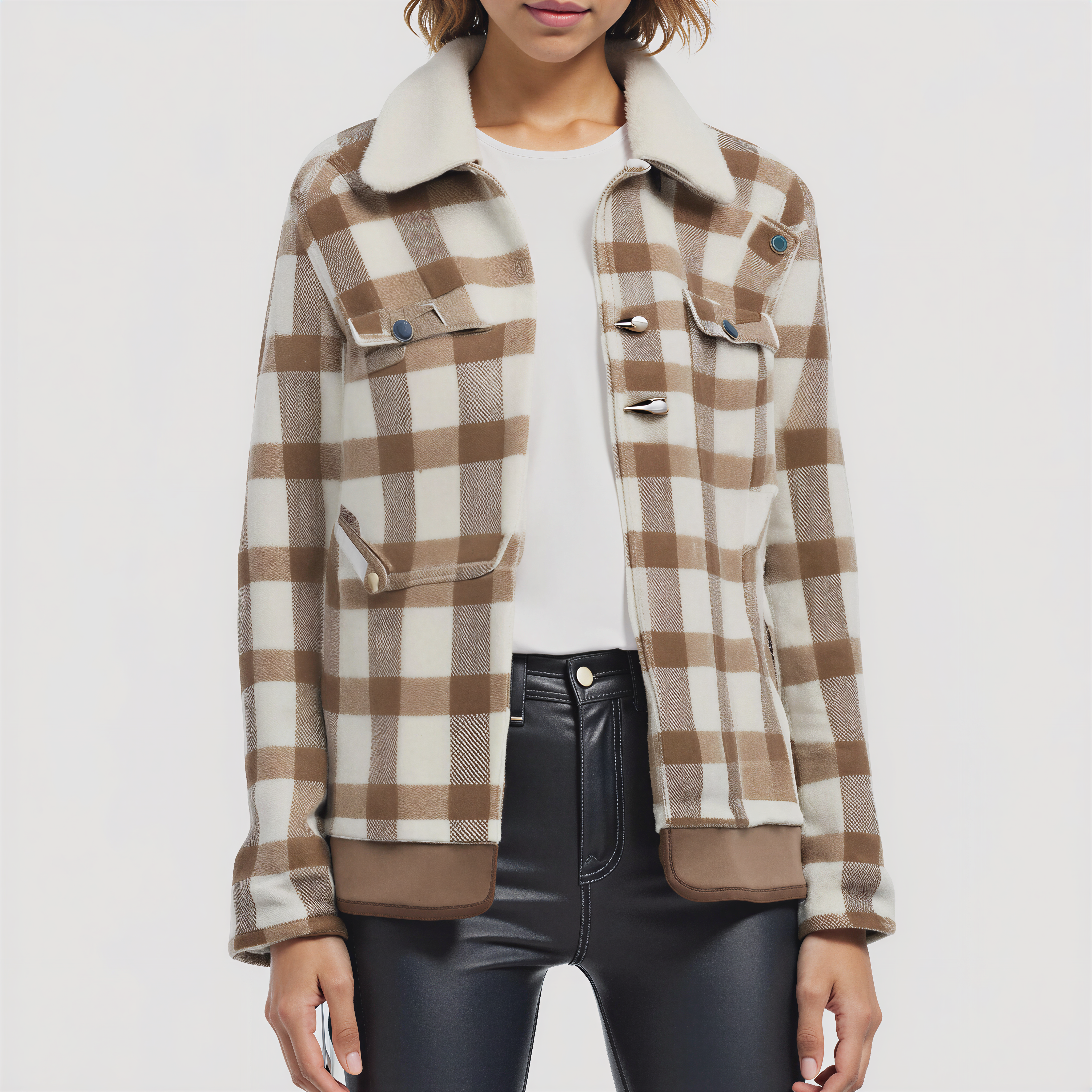 The Checked Overshirt Jacket with Fleece Collar: A Classic Revisited for Winter