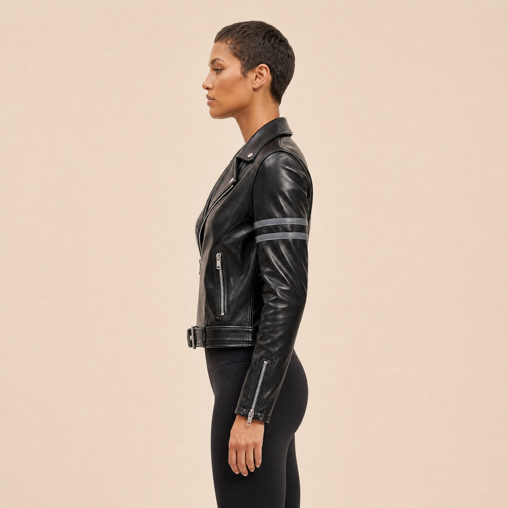 Solid Gloss Biker Jacket