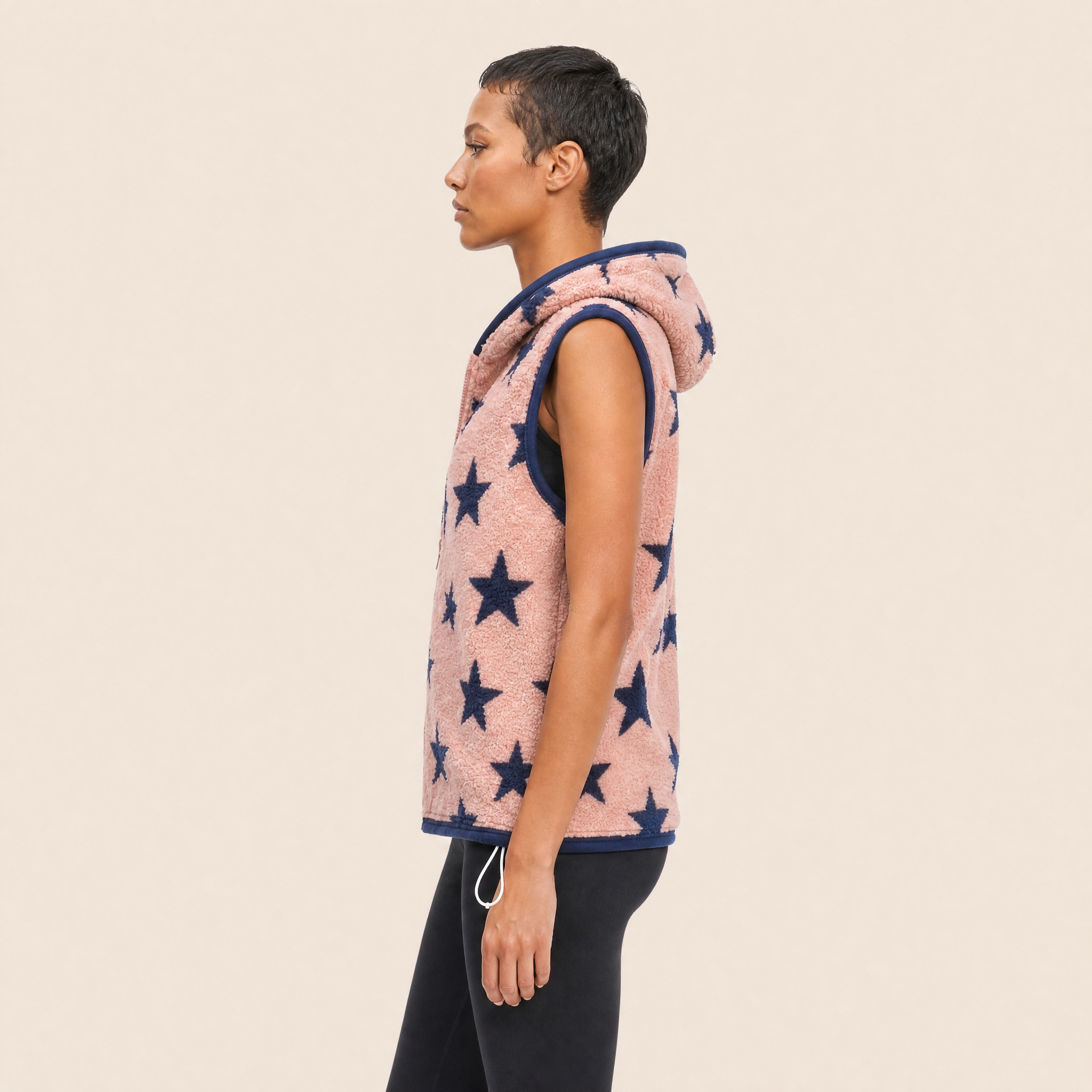 Il Gilet Hoodie Rosa Cipria